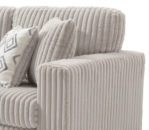 English Elm Teddy Wide-wale Upholstered Sofa with Loose Cushions for Casual Living Room Comfort Ivory B078S00745