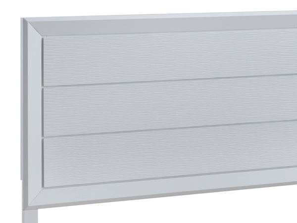 English Elm Mars Queen Panel Bed White Finish Textured Headboard Architectural Contemporary Bedroom B078S00746