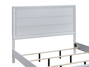 English Elm Mars Queen Panel Bed White Finish Textured Headboard Architectural Contemporary Bedroom B078S00746