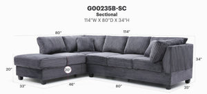 English Elm Perth Modular Sectional Sofa Teddy Fabric Reversible Chaise Living Room Comfort Gray B078S00747