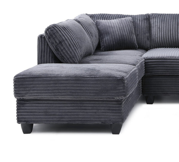 English Elm Perth Modular Sectional Sofa Teddy Fabric Reversible Chaise Living Room Comfort Gray B078S00747