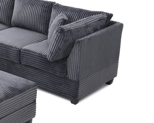 English Elm Perth Modular Sectional Sofa Teddy Fabric Reversible Chaise Living Room Comfort Gray B078S00747