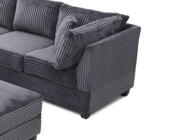 English Elm Perth Modular Sectional Sofa Teddy Fabric Reversible Chaise Living Room Comfort Gray B078S00747