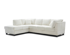 English Elm Perth Modular Sectional Sofa Teddy Fabric Reversible Chaise Living Room Comfort White B078S00748