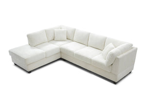 English Elm Perth Modular Sectional Sofa Teddy Fabric Reversible Chaise Living Room Comfort White B078S00748