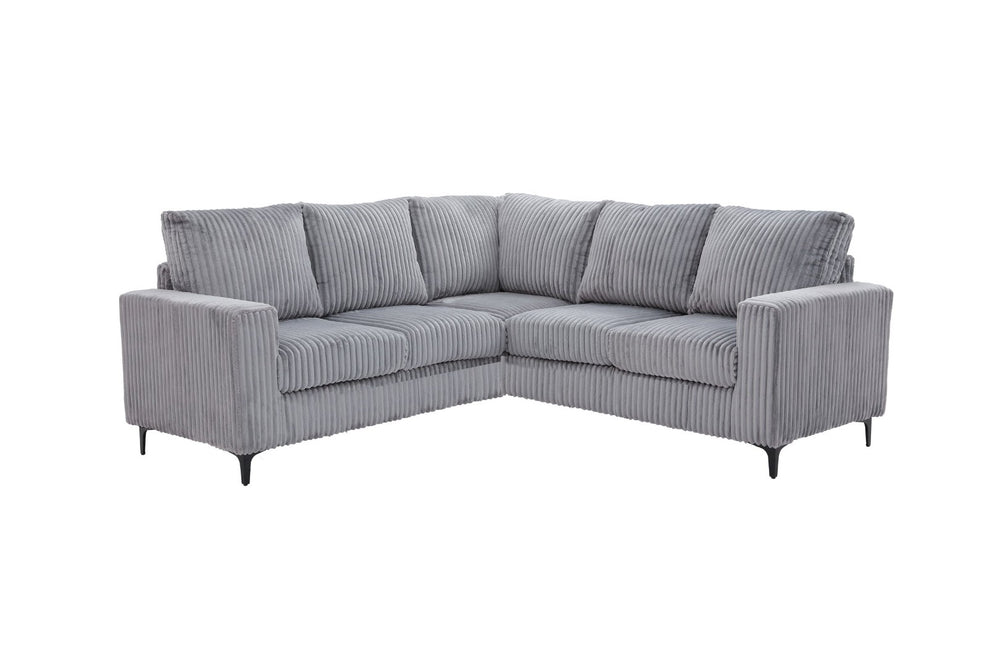 English Elm Houston L-shaped Sectional Sofa with Deep Plush Cushions for Modern Living Rooms Gray B078S00749