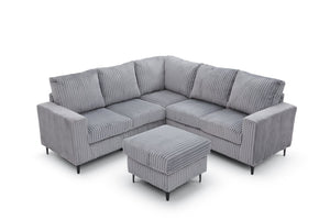 English Elm Houston L-shaped Sectional Sofa with Deep Plush Cushions for Modern Living Rooms Gray B078S00749