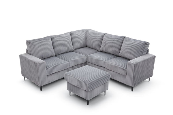 English Elm Houston L-shaped Sectional Sofa with Deep Plush Cushions for Modern Living Rooms Gray B078S00749