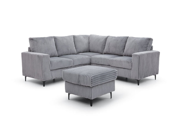 English Elm Houston L-shaped Sectional Sofa with Deep Plush Cushions for Modern Living Rooms Gray B078S00749