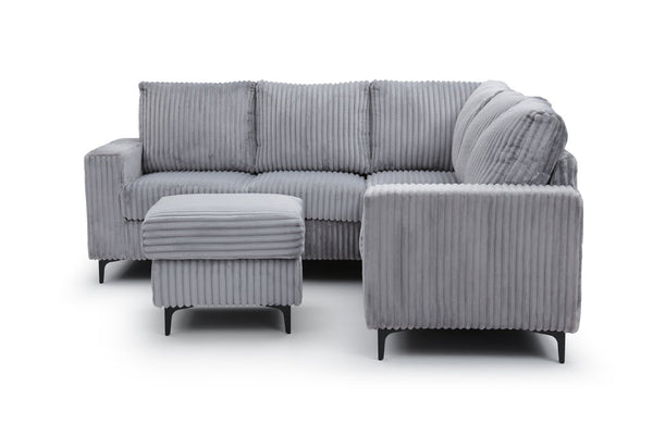 English Elm Houston L-shaped Sectional Sofa with Deep Plush Cushions for Modern Living Rooms Gray B078S00749