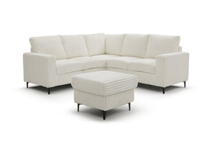 English Elm Houston L-shaped Sectional Sofa with Deep Plush Cushions for Modern Living Rooms White B078S00750