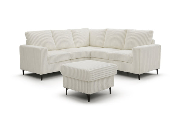 English Elm Houston L-shaped Sectional Sofa with Deep Plush Cushions for Modern Living Rooms White B078S00750