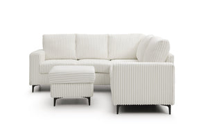 English Elm Houston L-shaped Sectional Sofa with Deep Plush Cushions for Modern Living Rooms White B078S00750