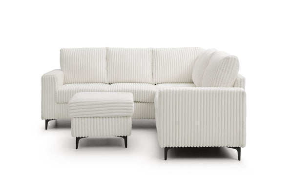 English Elm Houston L-shaped Sectional Sofa with Deep Plush Cushions for Modern Living Rooms White B078S00750