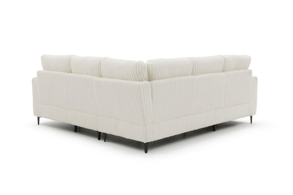 English Elm Houston L-shaped Sectional Sofa with Deep Plush Cushions for Modern Living Rooms White B078S00750