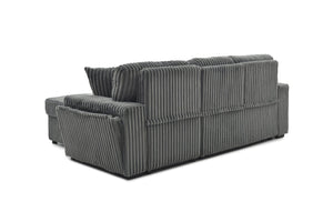 English Elm Connie Convertible Sleeper Sofa with Chaise Plush Upholstered Contemporary Lounger Gray B078S00751
