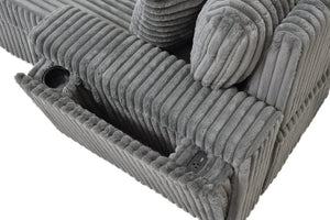 English Elm Connie Convertible Sleeper Sofa with Chaise Plush Upholstered Contemporary Lounger Gray B078S00751