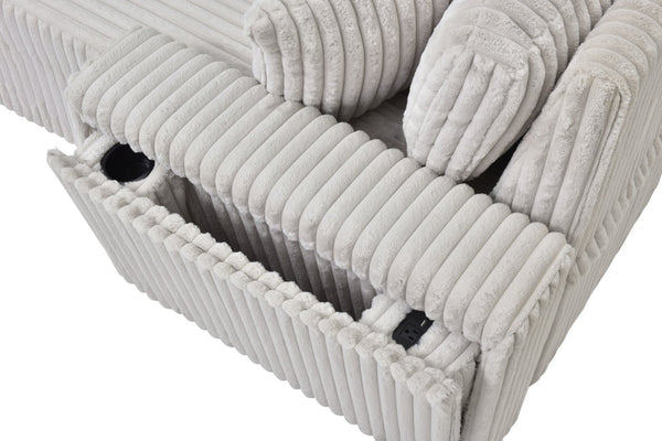English Elm Connie Convertible Sleeper Sofa with Chaise Plush Upholstered Contemporary Lounger Ivory B078S00753