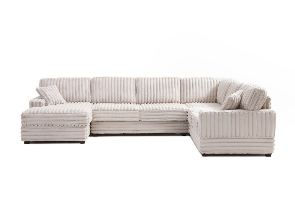English Elm Tampa Low Profile Sectional with Plush Oversized Cushions for Spacious Living Rooms B078S00758