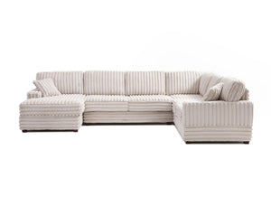 English Elm Tampa Low Profile Sectional with Plush Oversized Cushions for Spacious Living Rooms B078S00758