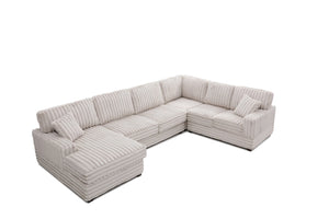English Elm Tampa Low Profile Sectional with Plush Oversized Cushions for Spacious Living Rooms B078S00758