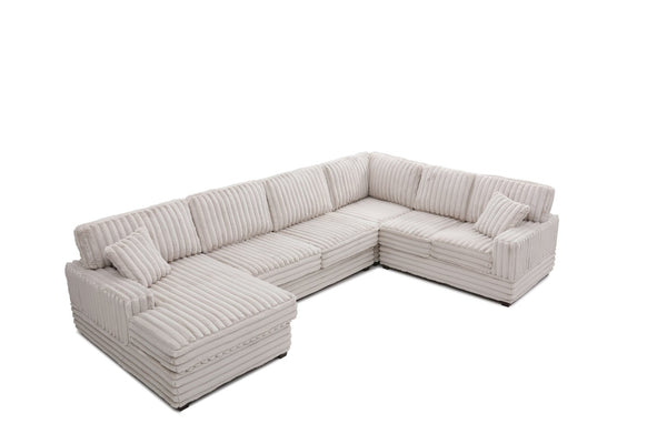 English Elm Tampa Low Profile Sectional with Plush Oversized Cushions for Spacious Living Rooms B078S00758