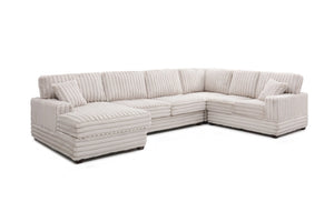 English Elm Tampa Low Profile Sectional with Plush Oversized Cushions for Spacious Living Rooms B078S00758