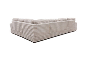 English Elm Tampa Low Profile Sectional with Plush Oversized Cushions for Spacious Living Rooms B078S00758