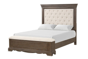 English Elm Stirling Mansion Tufted Chenille Full Bed with Nailhead Trim and Storage Footboard B078S00759