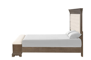English Elm Stirling Mansion Tufted Chenille Full Bed with Nailhead Trim and Storage Footboard B078S00759