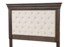 English Elm Stirling Mansion Tufted Chenille Full Bed with Nailhead Trim and Storage Footboard B078S00759
