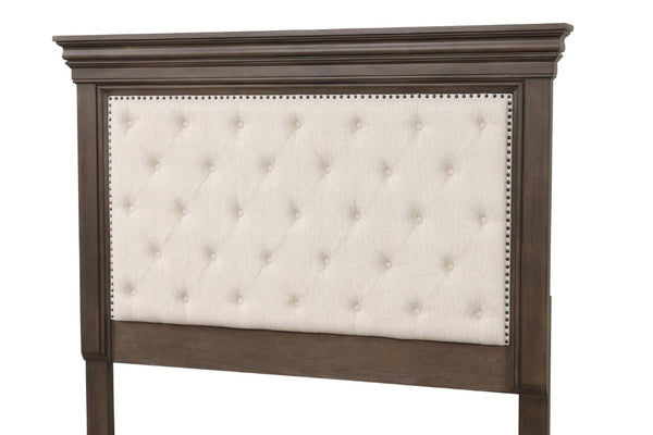 English Elm Stirling Mansion Tufted Chenille Full Bed with Nailhead Trim and Storage Footboard B078S00759