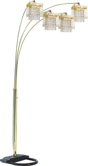 English Elm Black Four Arm Arc Floor Lamp with Crystal Adorned Shades for Living Room Ambiance B080P306247