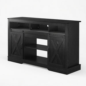 English Elm 58" Farmhouse Entertainment Center with Sliding Barn Doors for Large Living Rooms B082P514965