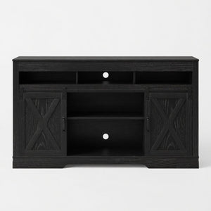 English Elm 58" Farmhouse Entertainment Center with Sliding Barn Doors for Large Living Rooms B082P514965