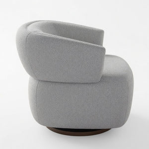 English Elm 32" Oversized Barrel Club Chair with 360 Swivel Base Plywood Frame Foam Cushion Grey B082P514967