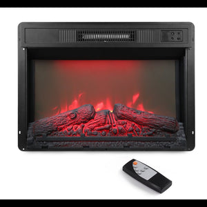 English Elm 23" Electric Fireplace Insert with 20 Led Flame Colors Timer and Remote for Tv Stands B082P517242