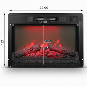 English Elm 23" Electric Fireplace Insert with 20 Led Flame Colors Timer and Remote for Tv Stands B082P517242