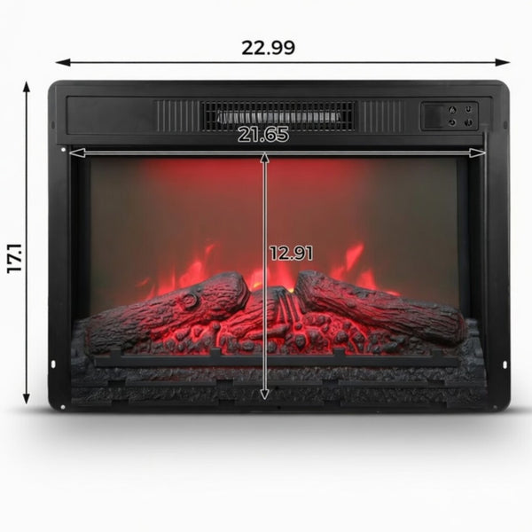 English Elm 23" Electric Fireplace Insert with 20 Led Flame Colors Timer and Remote for Tv Stands B082P517242