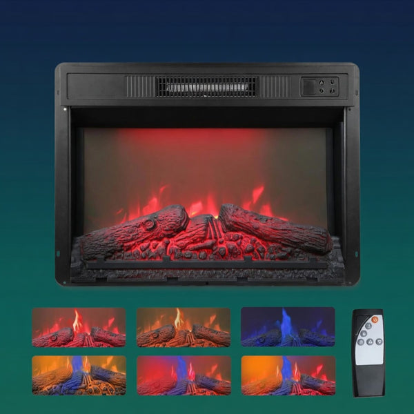 English Elm 23" Electric Fireplace Insert with 20 Led Flame Colors Timer and Remote for Tv Stands B082P517242