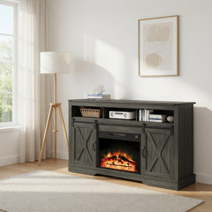 English Elm 23" Electric Fireplace Insert with 20 Led Flame Colors Timer and Remote for Tv Stands B082P517242