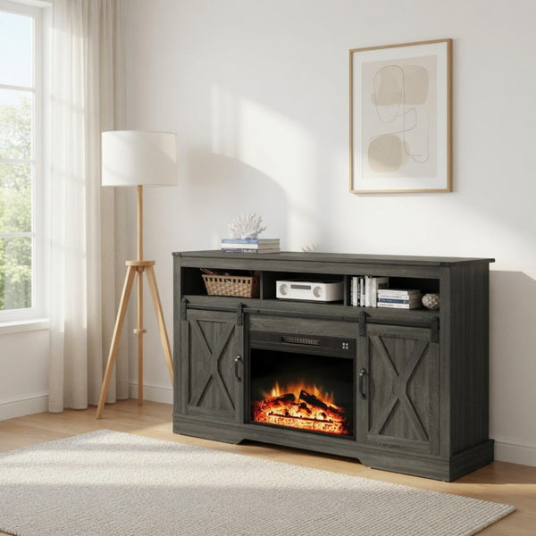 English Elm 23" Electric Fireplace Insert with 20 Led Flame Colors Timer and Remote for Tv Stands B082P517242