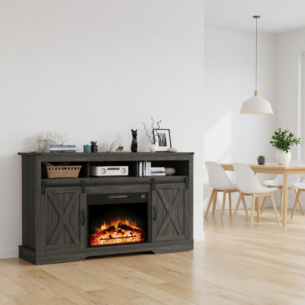 English Elm 23" Electric Fireplace Insert with 20 Led Flame Colors Timer and Remote for Tv Stands B082P517242