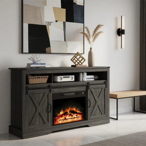 English Elm 23" Electric Fireplace Insert with 20 Led Flame Colors Timer and Remote for Tv Stands B082P517242
