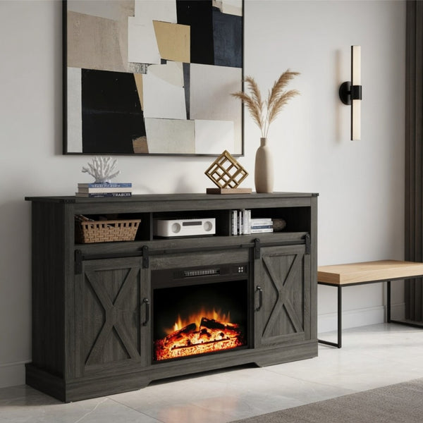 English Elm 23" Electric Fireplace Insert with 20 Led Flame Colors Timer and Remote for Tv Stands B082P517242