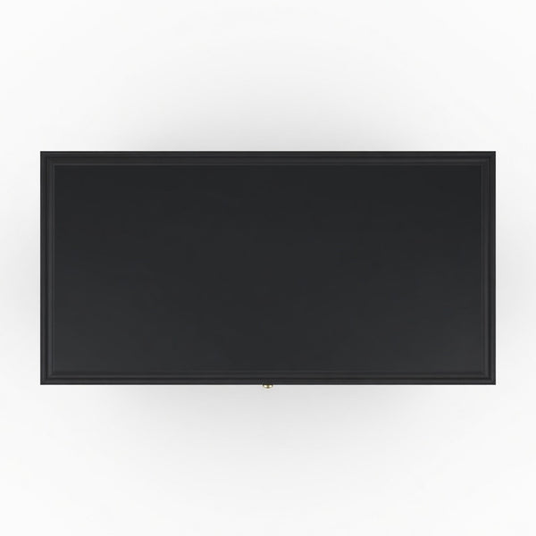 English Elm 32" Wide Fluted Blush Nightstand with Three Soft-close Drawers and Gold Knob Hardware Black B082P517248