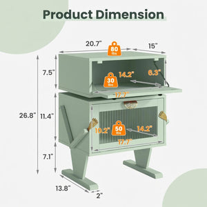 English Elm 20.7" Robot Shaped Mdf Nightstand Rgb Led Glow Rotating Drawer Kids Bedroom Fun Green B082P517253
