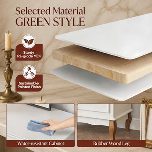 English Elm 27.6" White Five Drawer Tall Chest with Rubberwood Legs Soft Close Modern Storage B082P517255