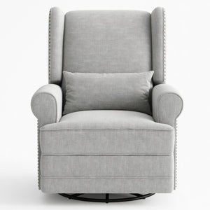 English Elm 34.25" Extra Wide Swivel Glider Recliner with Footrest Waterproof Nursery Chair B082P517258
