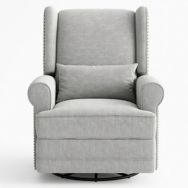 English Elm 34.25" Extra Wide Swivel Glider Recliner with Footrest Waterproof Nursery Chair B082P517258